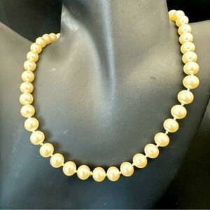 Vintage Estate 1980s RAU KLIKIT Pearl Necklace – Cream Glass Pearls